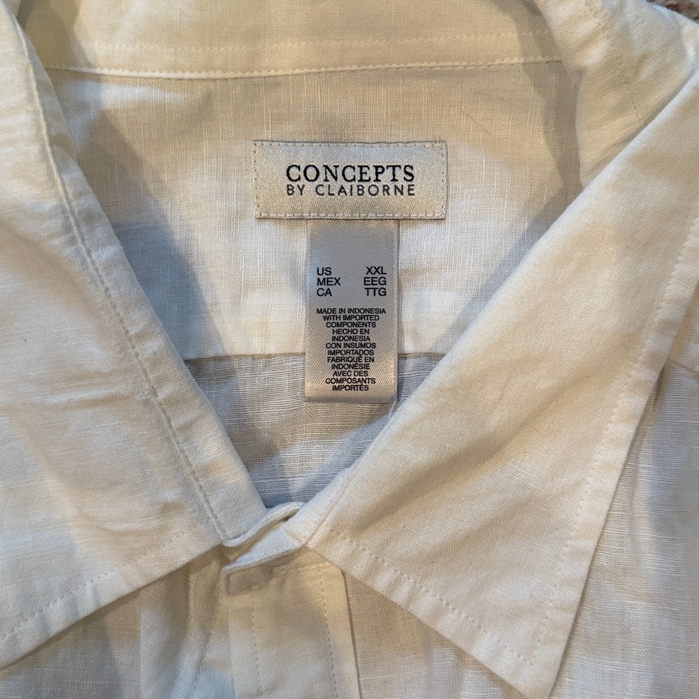 Claiborne Men's Light Tan Short Sleeve Shirt - Picture 2 of 3